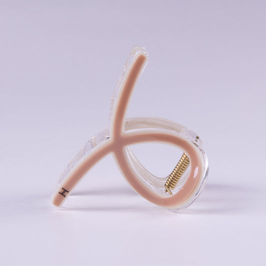 Crystal Edge Claw Clip- Beige