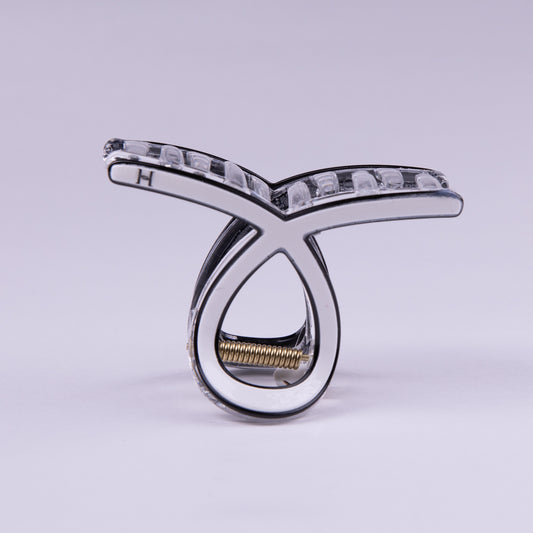 Crystal Edge Claw Clip- White