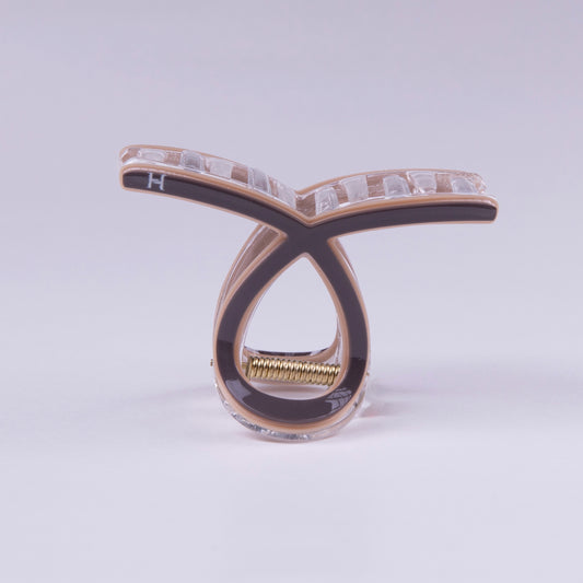 Crystal Edge Claw Clip- Brown